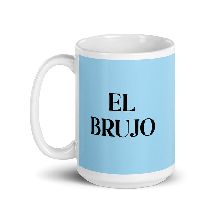 El Brujo The Witch / Wizard Funny Home Office Work Coffee Mug Mexican Spanish Pride Gift White Glossy Cup Sky Blue Card Mug Mexicada