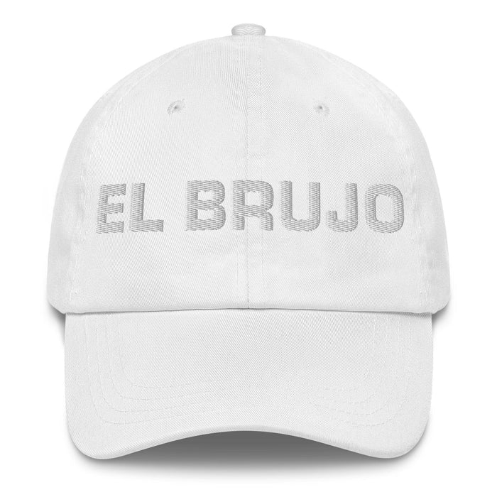 El Brujo The Witch / Wizard Mexican Spanish Pride Gift Regalo Dad Hat Mexicada White