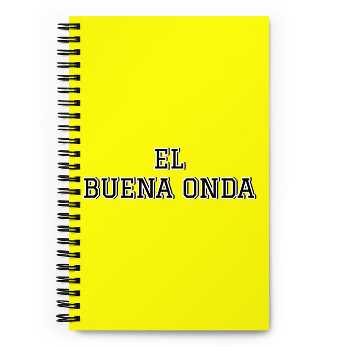 El Buena Onda The Good Vibes | Yellow Spiral Notebook, 140 Dotted Sheets | Funny Gift Idea Home Office Work | Mexican Spanish Pride Gift Mexicada