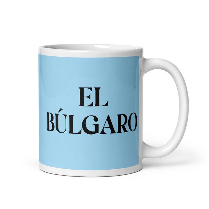 El Búlgaro The Bulgarian Funny Home Office Work Coffee Mug Mexican Spanish Pride Gift White Glossy Cup Sky Blue Card Mug Mexicada 11 oz