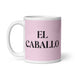 El Caballo The Horse Funny Home Office Work Coffee Mug Mexican Spanish Pride Gift White Glossy Cup Light Pink Card Mug Mexicada