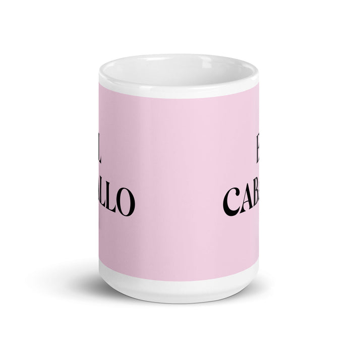 El Caballo The Horse Funny Home Office Work Coffee Mug Mexican Spanish Pride Gift White Glossy Cup Light Pink Card Mug Mexicada