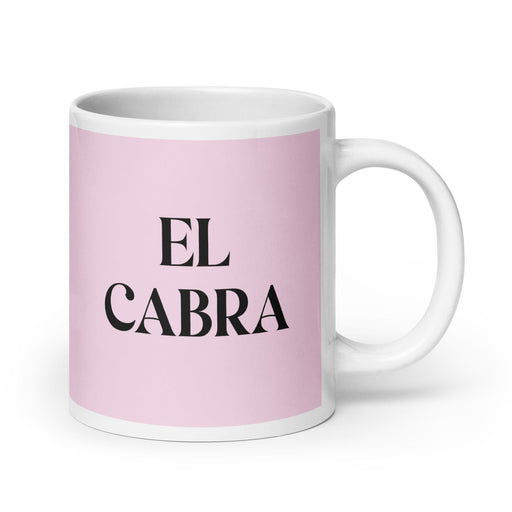 El Cabra The Goat Funny Home Office Work Coffee Mug Mexican Spanish Pride Gift White Glossy Cup Light Pink Card Mug Mexicada 20 oz