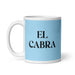 El Cabra The Goat Funny Home Office Work Coffee Mug Mexican Spanish Pride Gift White Glossy Cup Sky Blue Card Mug Mexicada