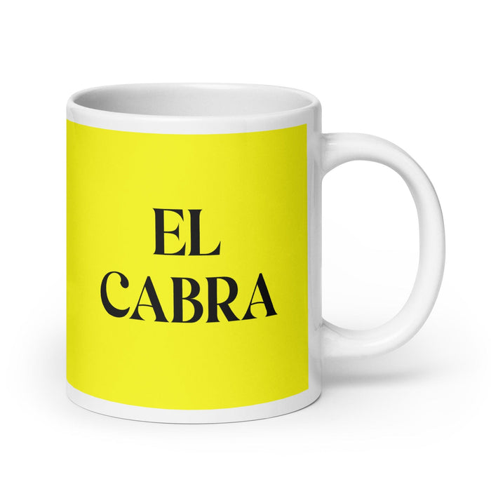 El Cabra The Goat Funny Home Office Work Coffee Mug Mexican Spanish Pride Gift White Glossy Cup Yellow Card Mug Mexicada 20 oz