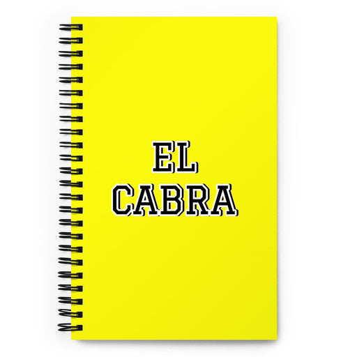 El Cabra The Goat | Yellow Spiral Notebook, 140 Dotted Sheets | Funny Gift Idea Home Office Work | Mexican Spanish Pride Gift Mexicada