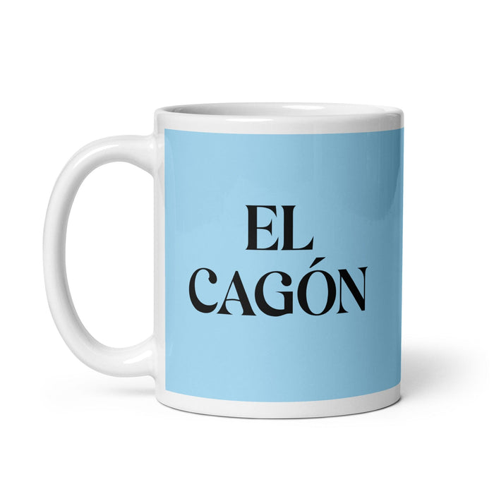 El Cagón The Messy One Funny Home Office Work Coffee Mug Mexican Spanish Pride Gift White Glossy Cup Sky Blue Card Mug Mexicada