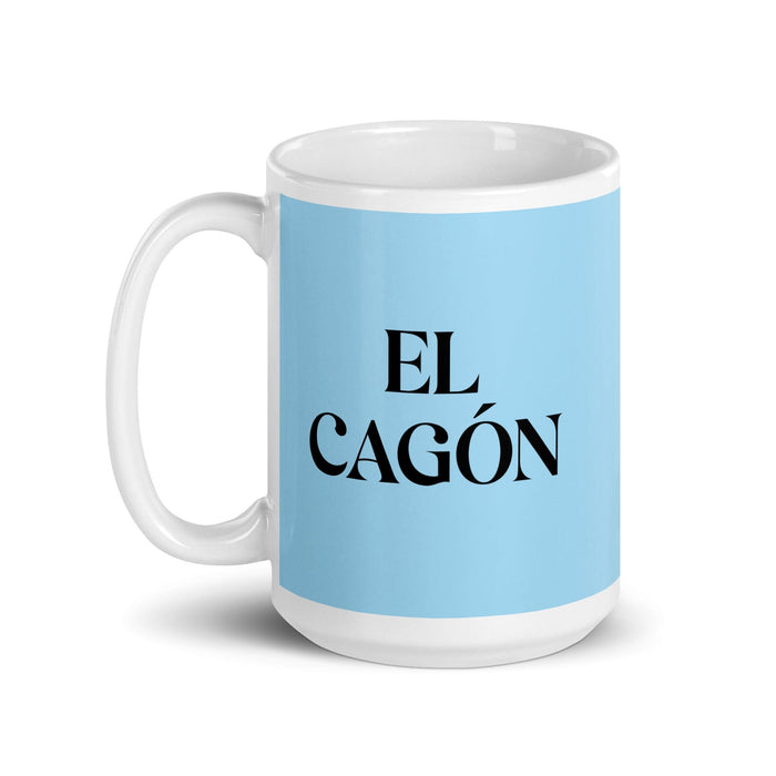 El Cagón The Messy One Funny Home Office Work Coffee Mug Mexican Spanish Pride Gift White Glossy Cup Sky Blue Card Mug Mexicada