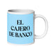 El Cajero De Banco The Bank Teller Funny Home Office Work Coffee Mug Mexican Spanish Pride Gift White Glossy Cup Sky Blue Card Mug Mexicada 20 oz