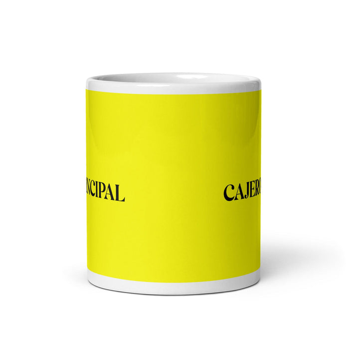 El Cajero Principal The Head Cashier Funny Home Office Work Coffee Mug Mexican Spanish Pride Gift White Glossy Cup Yellow Card Mug Mexicada