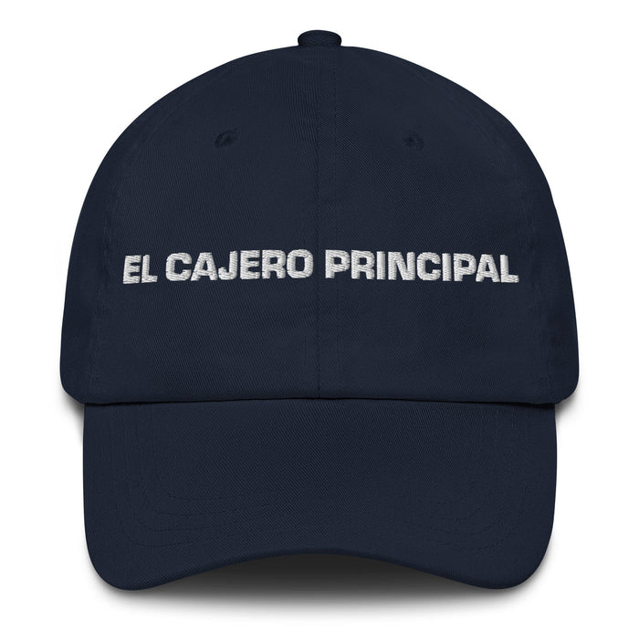 El Cajero Principal The Head Cashier Mexican Spanish Pride Gift Regalo Dad Hat Mexicada Navy