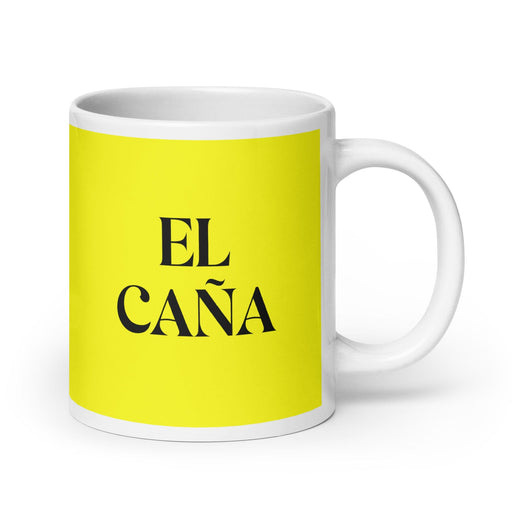 El Caña The Beer Lover Funny Home Office Work Coffee Mug Mexican Spanish Pride Gift White Glossy Cup Yellow Card Mug Mexicada 20 oz