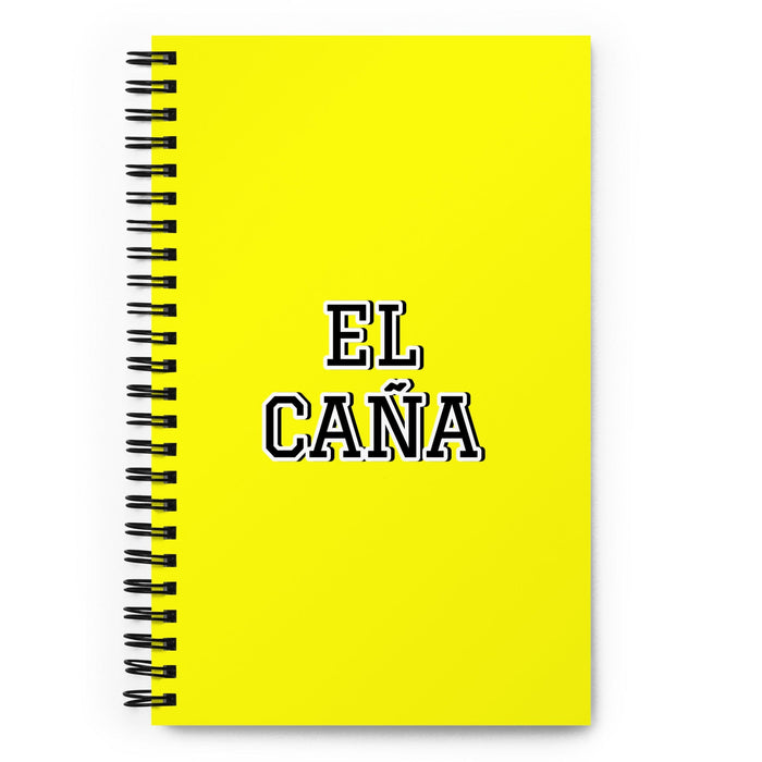 El Caña The Beer Lover | Yellow Spiral Notebook, 140 Dotted Sheets | Funny Gift Idea Home Office Work | Mexican Spanish Pride Gift Mexicada