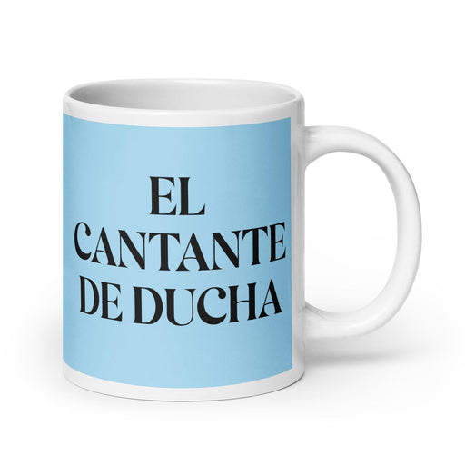 El Cantante De Ducha The Shower Singer Funny Home Office Work Coffee Mug Mexican Spanish Pride Gift White Glossy Cup Sky Blue Card Mug Mexicada 20 oz