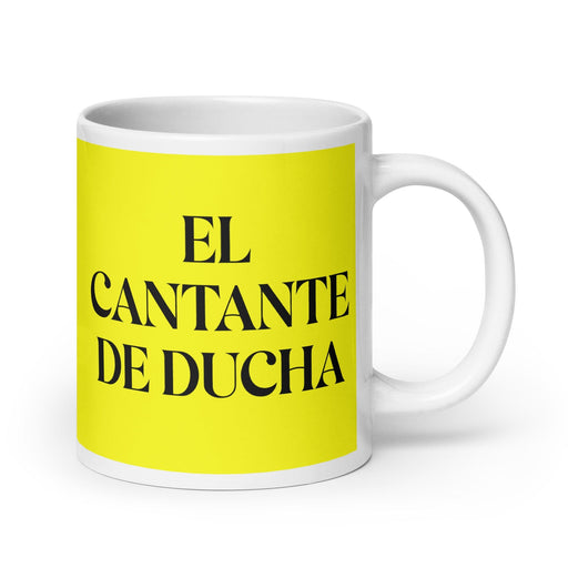 El Cantante De Ducha The Shower Singer Funny Home Office Work Coffee Mug Mexican Spanish Pride Gift White Glossy Cup Yellow Card Mug Mexicada 20 oz