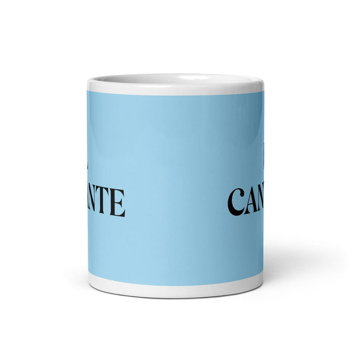 El Cantante The Singer Funny Home Office Work Coffee Mug Mexican Spanish Pride Gift White Glossy Cup Sky Blue Card Mug Mexicada