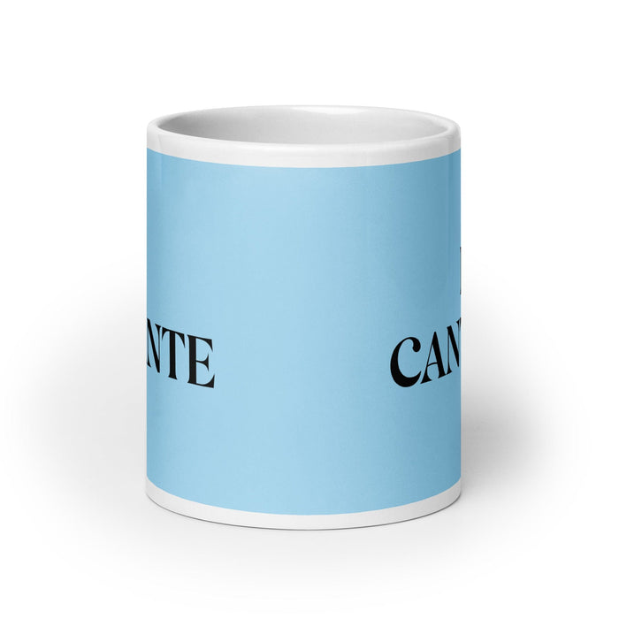 El Cantante The Singer Funny Home Office Work Coffee Mug Mexican Spanish Pride Gift White Glossy Cup Sky Blue Card Mug Mexicada