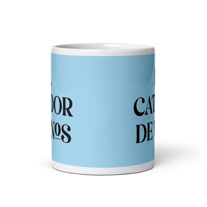 El Catador De Vinos The Wine Taster Funny Home Office Work Coffee Mug Mexican Spanish Pride Gift White Glossy Cup Sky Blue Card Mug Mexicada