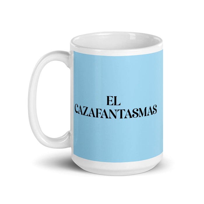 El Cazafantasmas The Ghostbuster Funny Home Office Work Coffee Mug Mexican Spanish Pride Gift White Glossy Cup Sky Blue Card Mug Mexicada