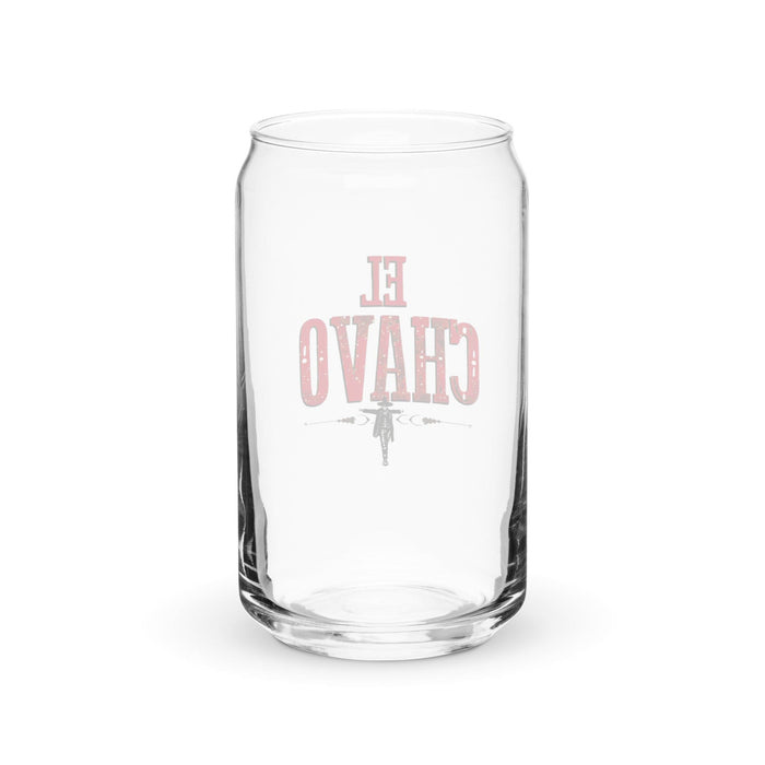 El Chavo Exclusive Art Piece Can-Shaped Glass Home Office Work Mexican Spanish Pride Gift Cup One-Of-A-Kind Calligraphy Glass | E1 Mexicada