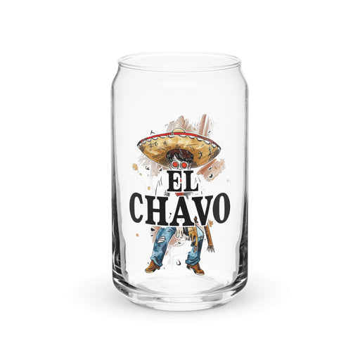 El Chavo Exclusive Art Piece Can-Shaped Glass Home Office Work Mexican Spanish Pride Gift Cup One-Of-A-Kind Calligraphy Glass | E10 Mexicada 16 oz (No Lid No Straw)