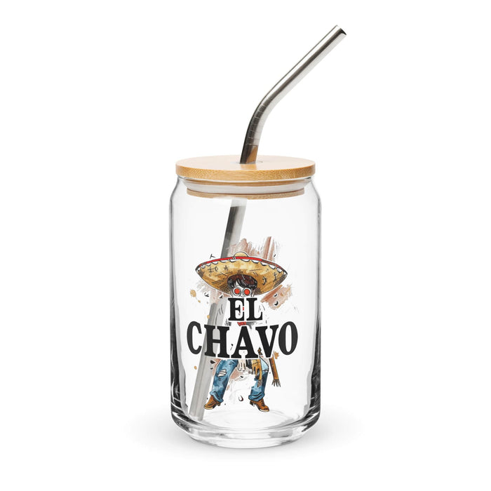 El Chavo Exclusive Art Piece Can-Shaped Glass Home Office Work Mexican Spanish Pride Gift Cup One-Of-A-Kind Calligraphy Glass | E10 Mexicada 16 oz With Lid & Straw