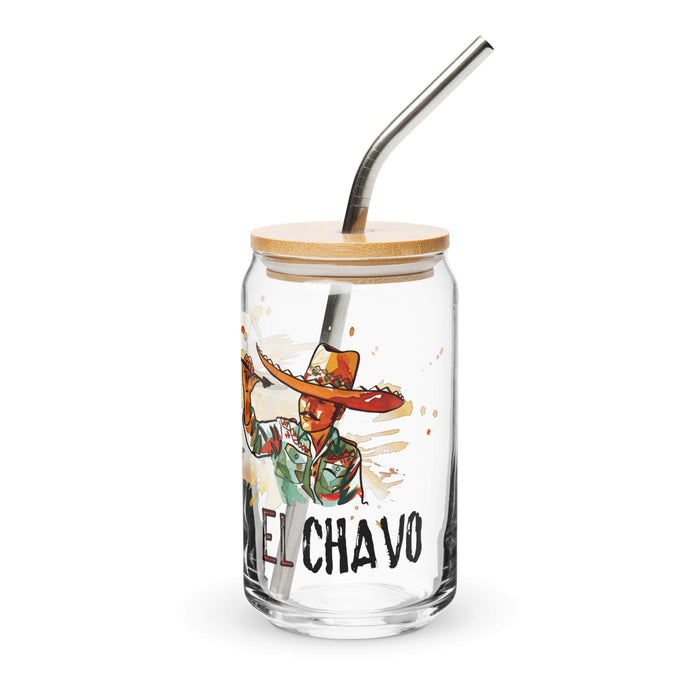 El Chavo Exclusive Art Piece Can-Shaped Glass Home Office Work Mexican Spanish Pride Gift Cup One-Of-A-Kind Calligraphy Glass | E19 Mexicada 16 oz With Lid & Straw