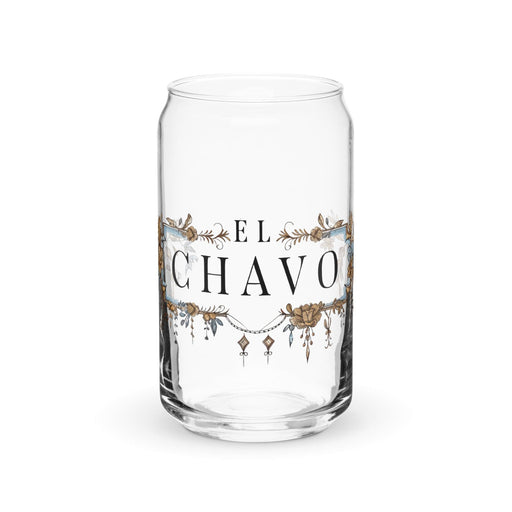 El Chavo Exclusive Art Piece Can-Shaped Glass Home Office Work Mexican Spanish Pride Gift Cup One-Of-A-Kind Calligraphy Glass | E20 Mexicada 16 oz (No Lid No Straw)