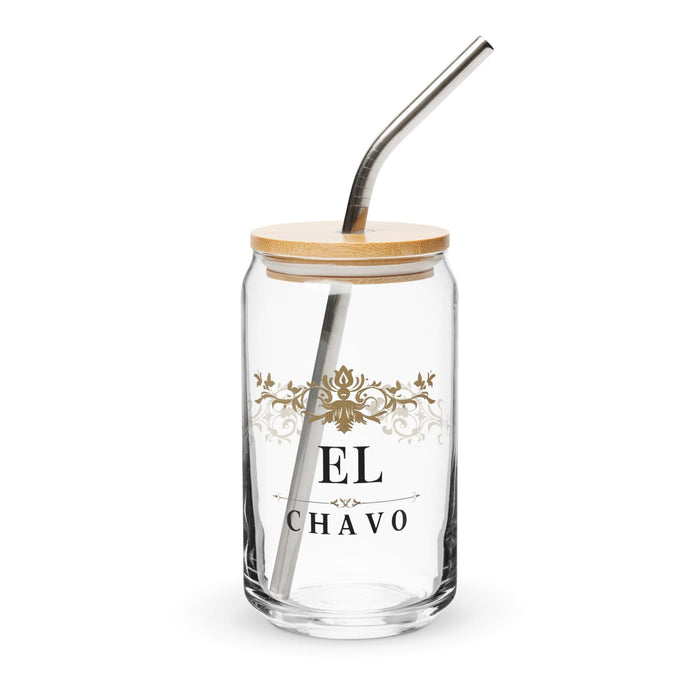 El Chavo Exclusive Art Piece Can-Shaped Glass Home Office Work Mexican Spanish Pride Gift Cup One-Of-A-Kind Calligraphy Glass | E23 Mexicada 16 oz With Lid & Straw