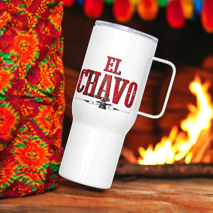 El Chavo Exclusive Art Piece Travel Mug With Handle For Water, Iced Tee Or Coffee | Funny Cute Gift Idea Home Office Work | Mexican Spanish Pride | E1 Mexicada 25 oz