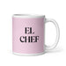 El Chef The Chef Funny Home Office Work Coffee Mug Mexican Spanish Pride Gift White Glossy Cup Light Pink Card Mug Mexicada 11 oz