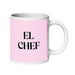 El Chef The Chef Funny Home Office Work Coffee Mug Mexican Spanish Pride Gift White Glossy Cup Light Pink Card Mug Mexicada 20 oz