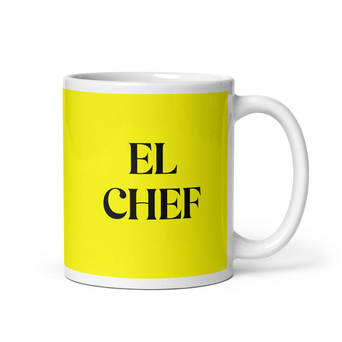 El Chef The Chef Funny Home Office Work Coffee Mug Mexican Spanish Pride Gift White Glossy Cup Yellow Card Mug Mexicada 11 oz