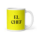 El Chef The Chef Funny Home Office Work Coffee Mug Mexican Spanish Pride Gift White Glossy Cup Yellow Card Mug Mexicada 11 oz