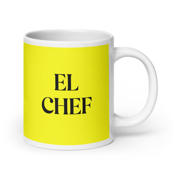 El Chef The Chef Funny Home Office Work Coffee Mug Mexican Spanish Pride Gift White Glossy Cup Yellow Card Mug Mexicada 20 oz