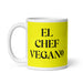 El Chef Vegano The Vegan Chef Funny Home Office Work Coffee Mug Mexican Spanish Pride Gift White Glossy Cup Yellow Card Mug Mexicada