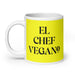 El Chef Vegano The Vegan Chef Funny Home Office Work Coffee Mug Mexican Spanish Pride Gift White Glossy Cup Yellow Card Mug Mexicada