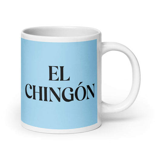 El Chingón The Badass Funny Home Office Work Coffee Mug Mexican Spanish Pride Gift White Glossy Cup Sky Blue Card Mug Mexicada 20 oz