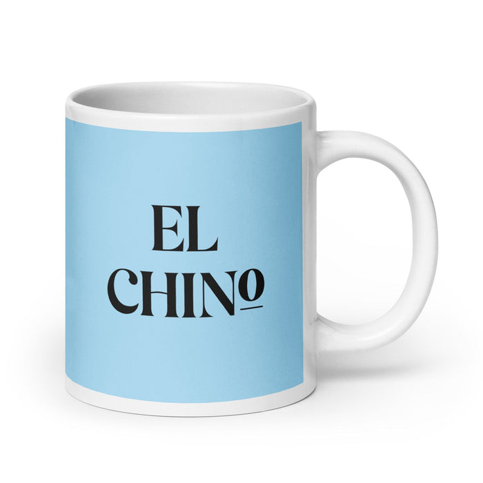 El Chino The Chinese Funny Home Office Work Coffee Mug Mexican Spanish Pride Gift White Glossy Cup Sky Blue Card Mug Mexicada 20 oz