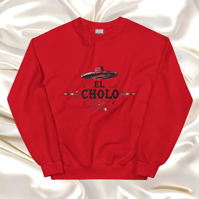 El Cholo Exclusive Art Piece Home Office Work Mexican Spanish Pride Gift One-Of-A-Kind Unisex Sweatshirt | E6 Mexicada Red / S