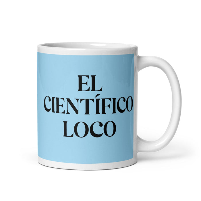 El Científico Loco The Mad Scientist Funny Home Office Work Coffee Mug Mexican Spanish Pride Gift White Glossy Cup Sky Blue Card Mug Mexicada 11 oz