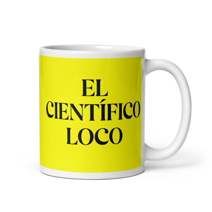 El Científico Loco The Mad Scientist Funny Home Office Work Coffee Mug Mexican Spanish Pride Gift White Glossy Cup Yellow Card Mug Mexicada 11 oz