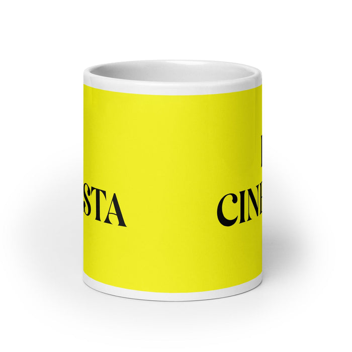 El Cineasta The Filmmaker Funny Home Office Work Coffee Mug Mexican Spanish Pride Gift White Glossy Cup Yellow Card Mug Mexicada