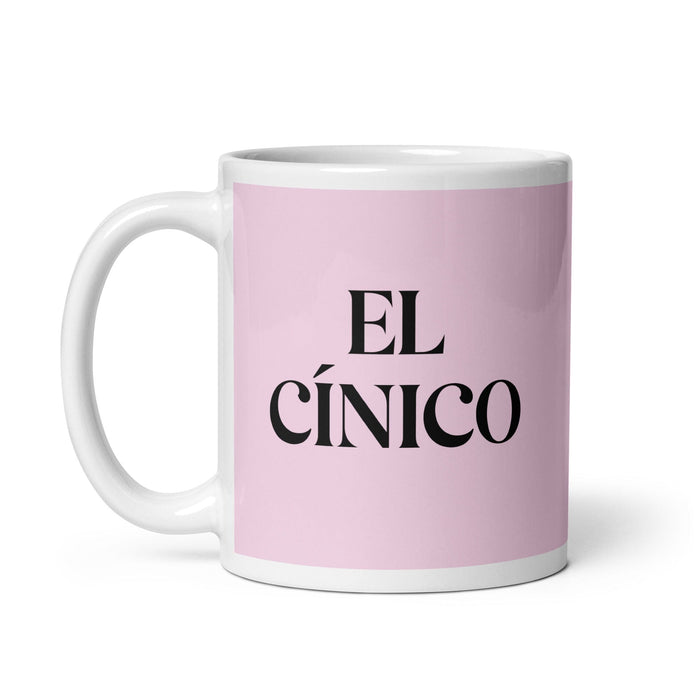 El Cínico The Cynic Funny Home Office Work Coffee Mug Mexican Spanish Pride Gift White Glossy Cup Light Pink Card Mug Mexicada