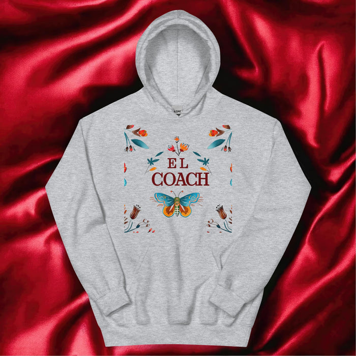 El Coach Exclusive Art Piece Home Office Work Mexican Spanish Pride Gift One-Of-A-Kind Unisex Hoodie | E1 Mexicada Sport Grey / S