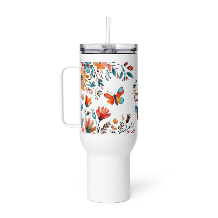 El Coach Exclusive Art Piece Travel Mug With Handle For Water, Iced Tee Or Coffee | Funny Cute Gift Idea Home Office Work | Mexican Spanish Pride | E1 Mexicada