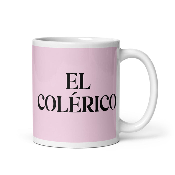 El Colérico The Choleric Funny Home Office Work Coffee Mug Mexican Spanish Pride Gift White Glossy Cup Light Pink Card Mug Mexicada 11 oz