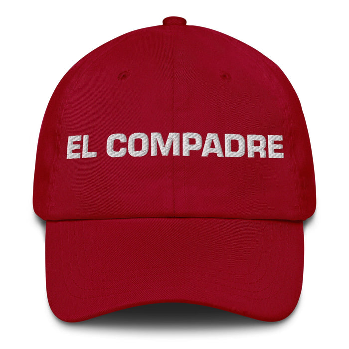 El Compadre The Co-Mother / The Co-Father (Relationship Between Godparents And Parents) Mexican Spanish Pride Gift Regalo Dad Hat Mexicada Cranberry