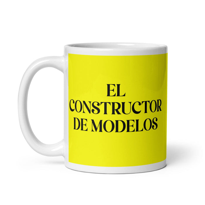 El Constructor De Modelos The Model Builder Funny Home Office Work Coffee Mug Mexican Spanish Pride Gift White Glossy Cup Yellow Card Mug Mexicada