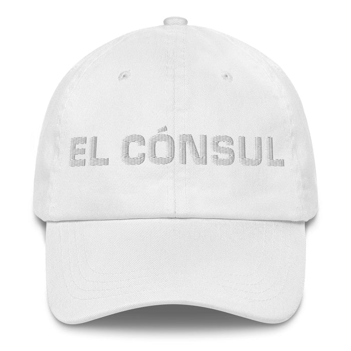 El Cónsul The Consul Mexican Spanish Pride Gift Regalo Dad Hat Mexicada White